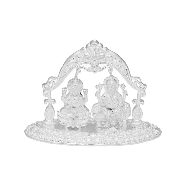 Laxmi Ganesha Silver Idol