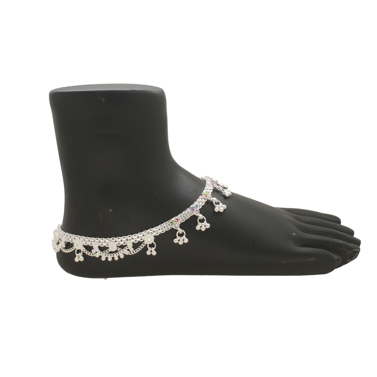 Stunning Silver Anklet | Jagdamba Pearls