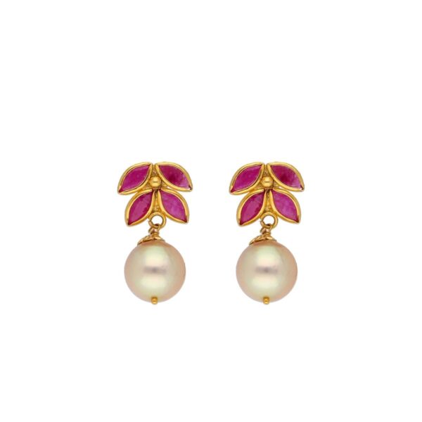 22KT South Sea Rubies Gold Earrings