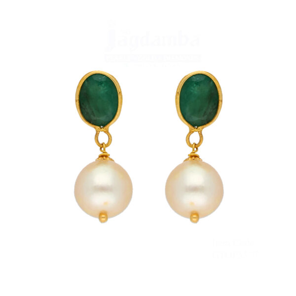 22KT Studd With Hanging Style Contemporary Gold Earrings