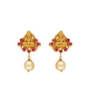 22KT Stud With Hanging Style Religious Gold Earrings