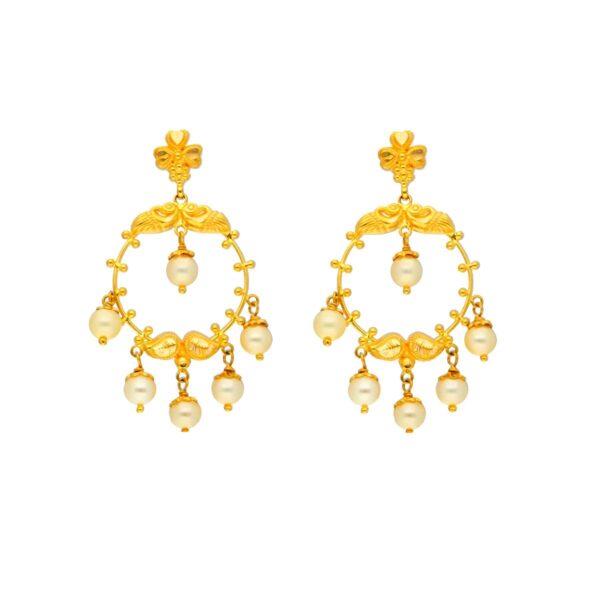 22KT Modern Style Gold Chandbalis