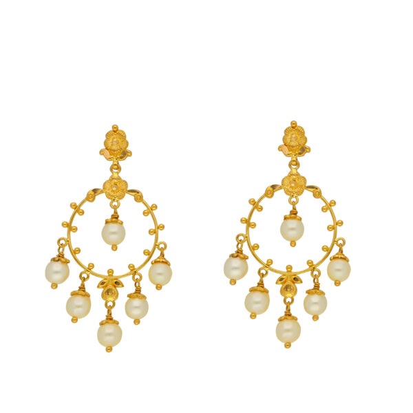22KT Godess Design Handcraft Gold Chandbalis