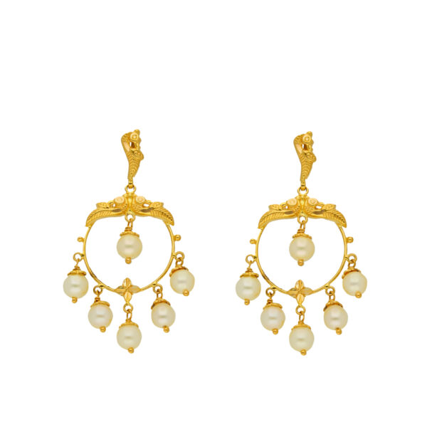 22KT Vintage Style Gold Chandbalis