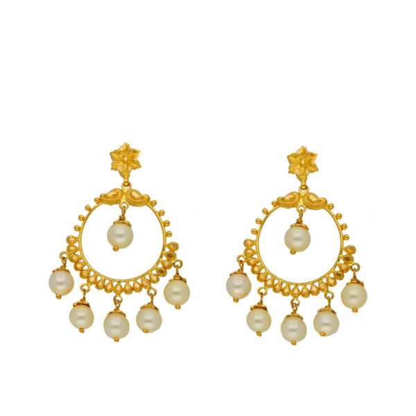 22KT Chandbalis Style Traditional Gold Earrings