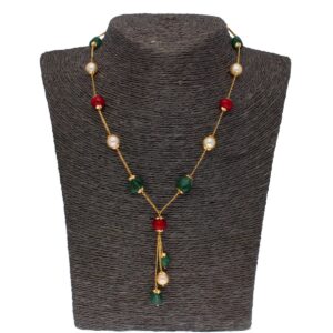 22KT Real Ruby & Emerald Gold Chain
