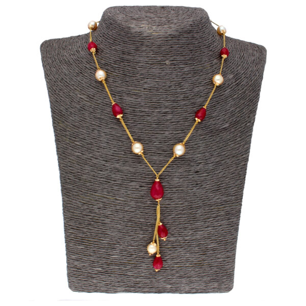 22KT Ruby Southsea Pearls Chain