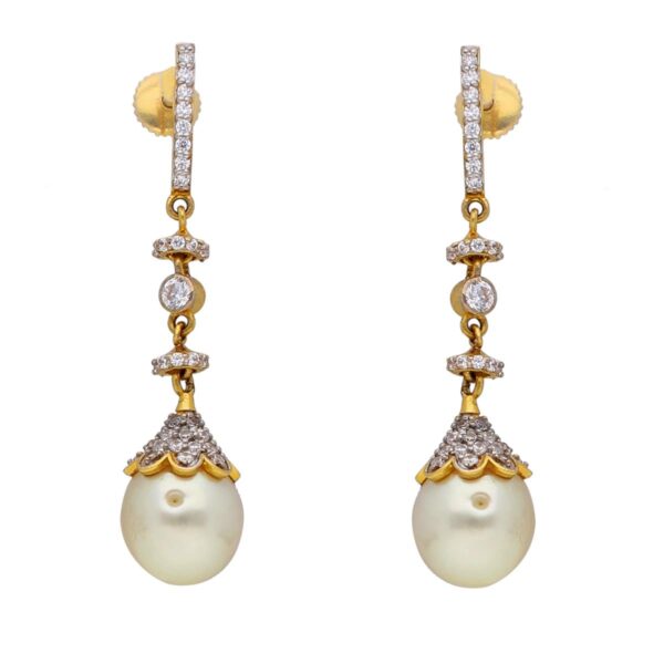 22KT Stud With Hanging Style Fashion Gold Earrings
