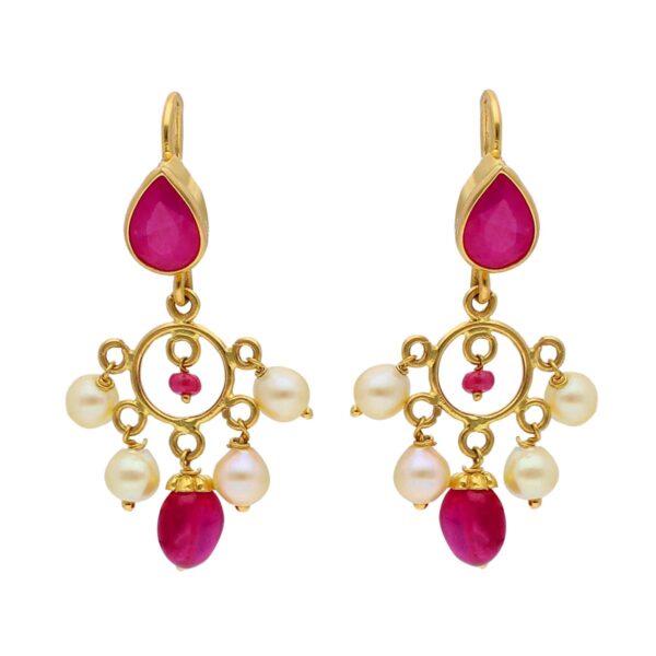 22KT Stud With Hanging Style Religious Gold Earrings
