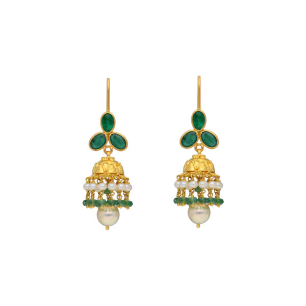22KT Jhumkas Style Minimalistic Gold Earrings