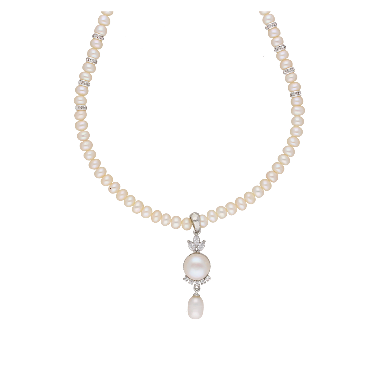 Buy Sri Jagdamba Pearls Dealer Freshwater White Pearl Pendant Necklace set  | Necklace to Gift Women & Girls| With Pearls Certificate of Authenticity  at Amazon.in