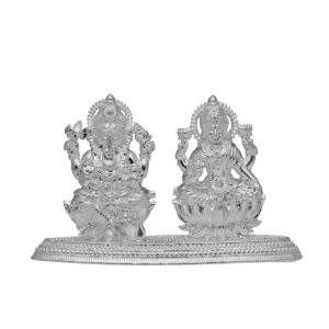 28 Grams Lakshmi & Ganesh Silver Idol