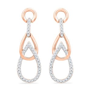 18kt Rose Gold Dangle Diamond Earrings