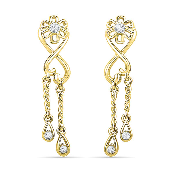 18 KT Gold Love Forever Diamond Earrings