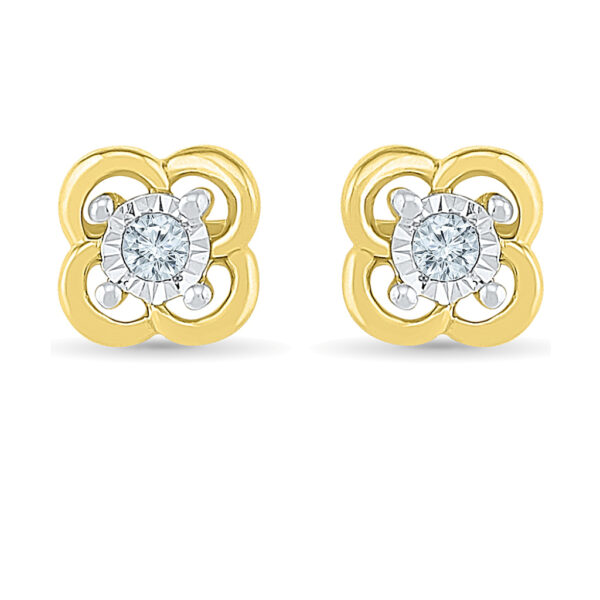 Flower Shape Diamond Earrings