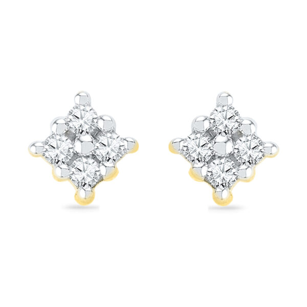 18kt Flower Shape Diamond Earrings
