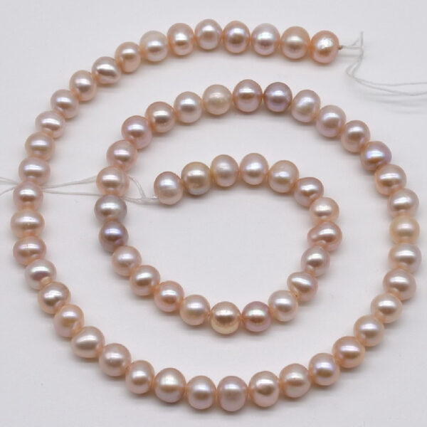 Freshwater Round Pearl String-Peach