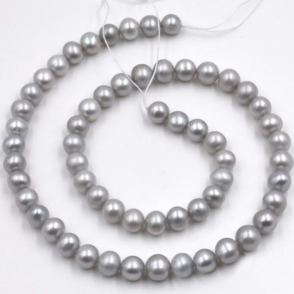 Freshwater Round Pearl String-Grey