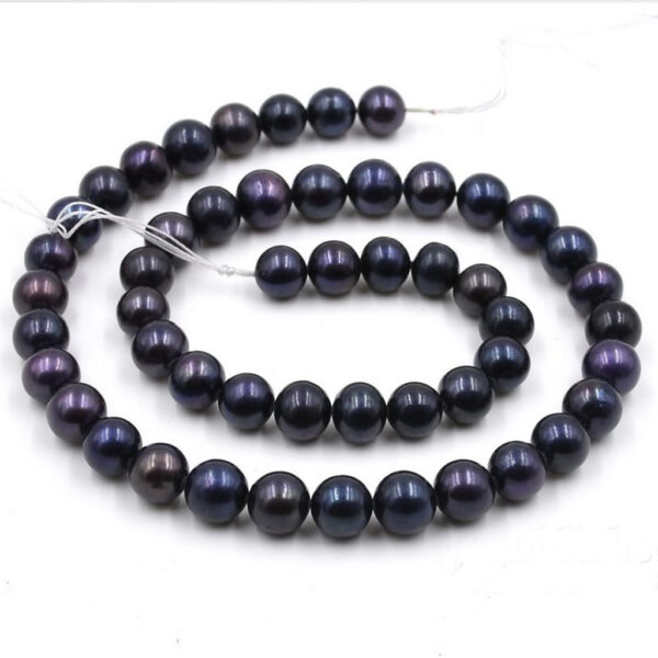 Freshwater Round Pearl String-Black