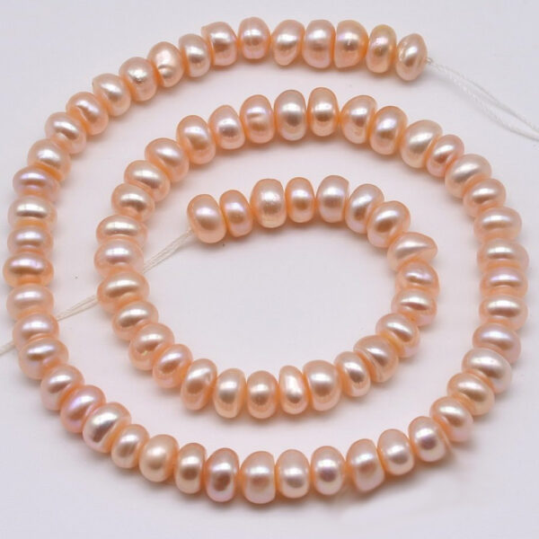 Freshwater Button Pearl String-Pink
