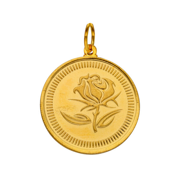 22kt 5 Grams Flower Gold Coin cum Pendant