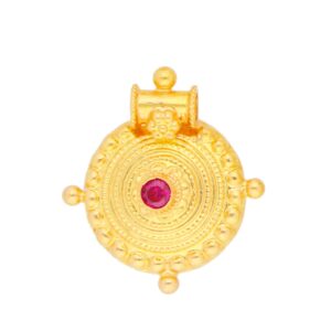 22KT Laghupuspa Style Traditional Gold Pendants