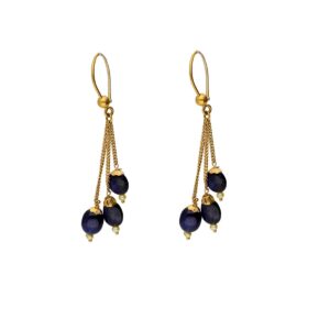 22KT Splendid Blue Sapphire Handmade Hangings