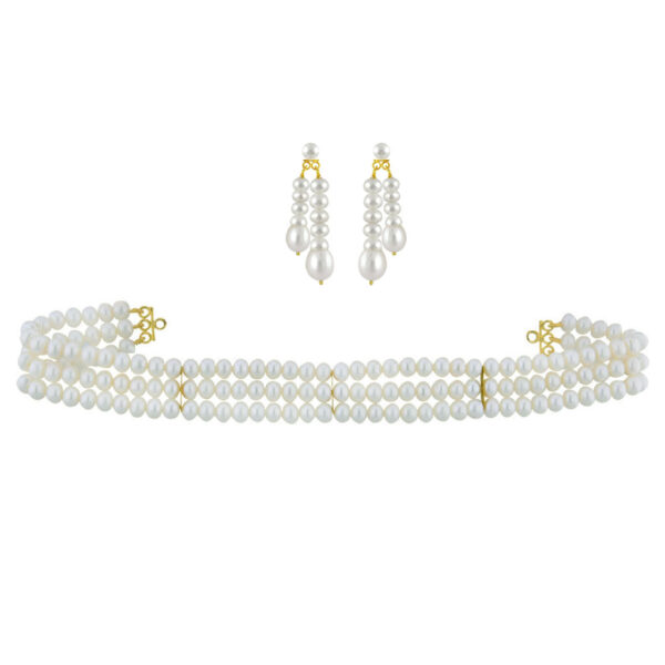 3 String Pearl Choker Set