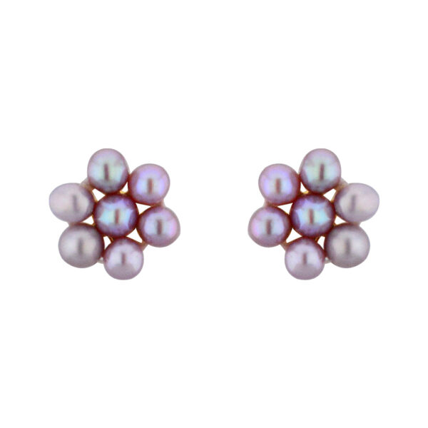7 Pearls peach Ear Rings