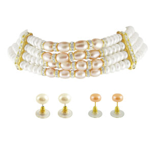 4lines Choker Pearl Set: