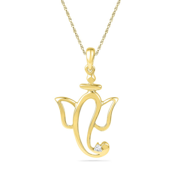 18 Kt Gold Ganapati Diamond Rakhi cum Pendant