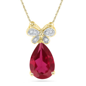 Ruby Drop Diamond Pendant