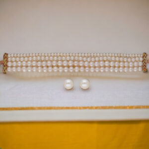 Naira 4 Lines Pearl Choker Set
