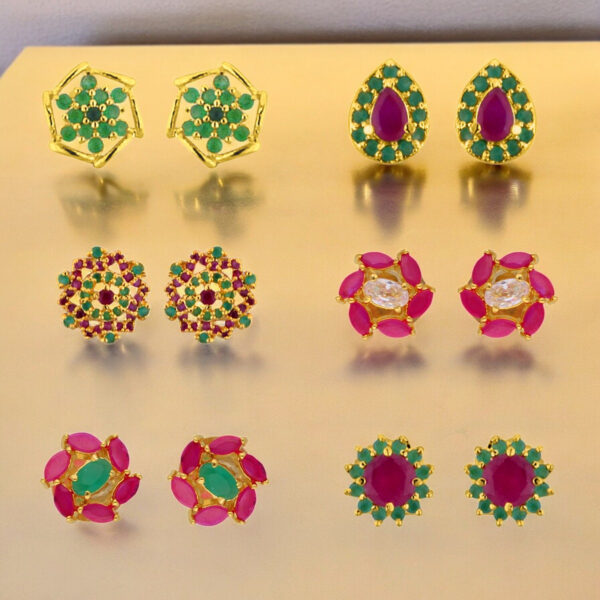 Cherry Combo Of 6 Pair Earrings