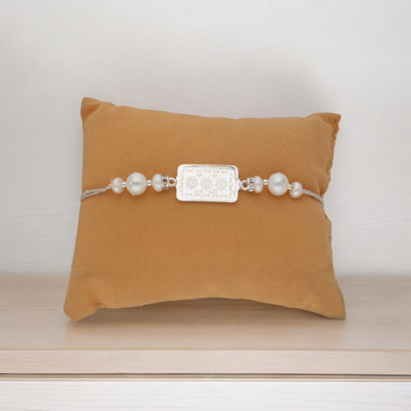 Pure Silver Designer OM Shree Swastik Rakhi