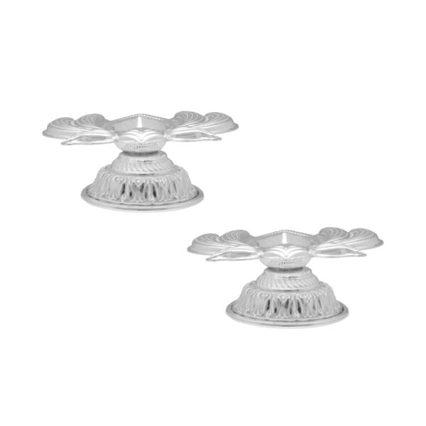 32 Grams Silver small Lotus Pair Diyas