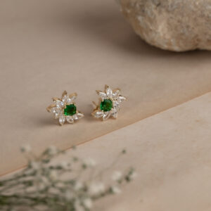 925 Sterling Silver Cluster Trust Her Gold Plated Earring