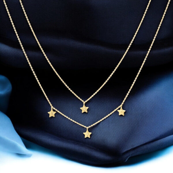 925 Sterling Silver Royal Double Layer Gold Plated Necklace