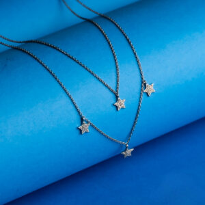 925 Sterling Silver Royal Double Layer Zircon Necklace